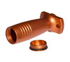 Presma Aluminum Tactical Foregrip with Dry Storage Compartment for M-LOK Slots, Orange, close-up view showing the textured grip and open storage compartment.