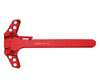 Presma Ambidextrous Charging Handle, Fits Smith & Wesson® M & P 15-22™, Red, showing a close-up view of the red metallic tactical firearm part with textured grip and engraved model information.