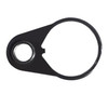 Presma AR Receiver End Plate with QD Sling Swivel Attachment Hole, close-up view of the black firearm accessory with attachment point for sling.