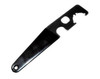 Presma AR-15 Combo Wrench Tool for Castle Nut, Muzzle Break, A2 Fixed Stock, black metal tool with multiple shapes for firearm assembly and disassembly.