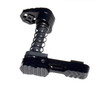 Presma AR-15 DPMS AR 308 Ambidextrous Extended Modular Magazine Release & Catch Button, Black, close-up of the black firearm accessory with a spring-loaded design.