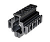 Presma AR-15 FSP Tri Rail Barrel Mount with Spacers, black metal tactical accessory with multiple mounting slots for customization.