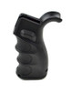 Presma AR-15 Rear Pistol Grip, Beavertail, Black, ergonomic firearm grip with textured finger grooves for enhanced grip and control.