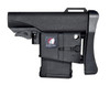 Presma AR15/M16 Mil-Spec Stock with Built-In Magazine Carrier, Black, showing a tactical adjustable stock for rifles with integrated magazine storage.