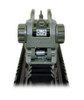 Presma Backup Sight Set - Front and Rear Flip Up - Polymer - Green, close-up view of the front flip-up sight mounted on a firearm.