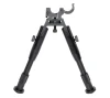 Presma BP04 Barrel Clamp Bipod, lightweight aluminum, adjustable 7 to 8.25 inches, fits 0.45 to 0.750 inch barrels, folding design for easy transport.