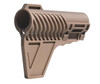 Presma Fixed Polymer Fixed Stock, tan colored AR pistol buffer tube stock with a rugged design and vented construction for enhanced grip and durability.