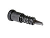 Presma Forward Assist Assembly, Steel, 223/5.56/308 - A black steel forward assist assembly with a spring and a finger-like extension for firearm operation.