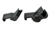 Presma Front & Rear 45 Degree Offset Backup Sights - Polymer - Black, dark-colored tactical firearm backup sights with angled design for installation on firearms.