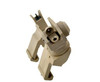 Presma Front & Rear 45 Degree Offset Backup Sights - Polymer - Tan, close-up view showing the tan polymer construction and offset design for tactical firearm use.