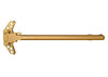Presma Inc Ambidextrous AR-10 LR 308 Charging Handle, Gold, with a detailed view of the gold-colored, ambidextrous charging handle designed for AR-10 LR 308 rifles.
