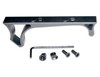 Presma KeyMod Lightweight Aluminum Hand Stop - Black [HSKM01], image of a black aluminum rifle hand stop with mounting screws and Allen wrench for tactical firearm accessories.