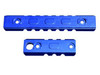 Presma M-LOK to Picatinny Adapter Rail Kit, dark blue modular rail system with two 3-slot sections and one 7-slot section for firearm customization.
