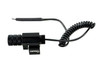 Presma Rail Mounted Red Laser w/ Remote Pressure Switch [LSR01], black laser with mounting clip and coiled remote pressure switch cord.