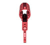 Presma Skeletonized 223/5.56/308 Stock for Mil-Spec Tube, CA Legal Fixed Stock, 6 Position, Red Anodized Aluminum, image showing the skeletonized stock with a red anodized finish and adjustable features.