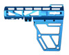Presma Skeletonized Pistol Arm Brace, Dark Blue Anodized Aluminum, AAEST17-DBL, detailed view of the lightweight, skeletonized design suitable for tactical firearms.