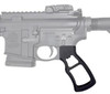 Presma Skeletonized Rear Pistol Grip, Black [GP30], close-up view of a black skeletonized pistol grip attached to a firearm.