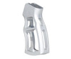 Presma Skeletonized Rear Pistol Grip, Silver [GP30-S], silver skeletonized pistol grip with cutout design for firearms.