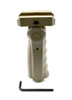 Presma Tactical 5 Position Folding Foregrip, Tan - Close-up image showing tan-colored tactical foregrip with a folding mechanism and included Allen wrench for installation.