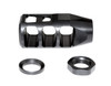 Presma Tanker Style 5/8x24 Muzzle Brake, Black Steel (MZ-18-02-B)
