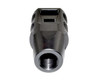 Presma Tanker Style 5/8x32 Muzzle Brake for .458 Bushmaster, Black Steel, front view of the muzzle brake showing threaded interior for attachment.