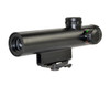 Sniper Grunt LT4X20L 4X20 Compact Red/Green Illuminated Reticle Scope, Duplex with Carry Handle & Picatinny Mounts, black tactical rifle scope with adjustment knobs and mounting base.