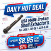Product ABCSportZ USA MADE Broken Shell Extractors for .308 / .30-06 / .223-5.56, a black broken shell extractor tool designed for rifle ammunition.