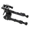 Accu-Tac PCASQD-0400 Arca Spec QD Bipod - Tactical Billet Aluminum Shooting Support with Adjustable Height & Leg Positions, pivoting bipod with adjustable legs for stability, black color, and quick-detach feature for firearm precision shooting.