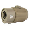 EOTECH G43.STSTAN 3X Magnifier - Compact Switch-to-Side Mount for HWS with QD Mount, tactical rifle magnifier in tan color with side mount and quick detach mechanism.
