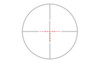 EOTECH VDX1-6SFBD1 Vudu X Series 1-6X Rifle Scope with Illuminated Reticle - Precision Turrets & Removable Throw Lever, A reticle with a red illuminated crosshair design inside a tactical scope