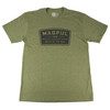 Magpul Industries MAG1526-316-M Classic Design Cotton-Poly Blend Tee - Durable & Stylish Athletic Fit T-Shirt, olive green T-shirt with a black logo print on front.