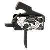 Rise Armament RA-140F-LFOD-AWP Trigger - Precision Performance with 'Live Free or Die' Design, showcasing a black trigger with a detailed white eagle and 'Live Free or Die' inscription.