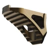 Rise Armament RA-030-SB Micro Hand Stop - Spartan Bronze Anodize, M-LOK Compatible, Ergonomic Stability & Control, close-up of rugged, bronze-colored firearm accessory with ridged grip and cutout design.