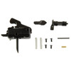 Rise Armament RISE Armament RAVE 140 Trigger - Gen 2 Flat Trigger with Ambidextrous Safety Selector for AR-15, AR-10, AR9, disassembled parts including trigger mechanism, safety selector, pins, screws, and spring.
