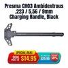 Presma CH03 Ambidextrous Charging Handle for .223/5.56/9mm – Durable Black Design with Non-Slip Edges & Gas Diversion
