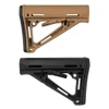 Davidson Defense AR-15 MOE Adjustable Carbine Stock with QD Sling Mount and Rubber ButtPad, two collapsible stocks in tan and black colors.