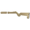 Magpul Industries Magpul MAG808-FDE X22 Backpacker Stock for Ruger 10/22 Takedown, compact and ergonomic rifle stock with integrated storage, in tan color.
