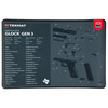 TekMat TEK-R17-GLOCK-G3, gun cleaning mat with detailed schematic diagram of Glock Gen 3 pistol parts.