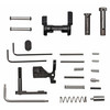 Armaspec ARM151-BLK Premium Lower Parts Kit for 223/556, high-quality gun builder components including screws, pins, springs, and assorted small parts arranged on a white background.