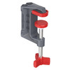 Real Avid Smart-Assist C Clamp Mount - Versatile Precision Mount for Firearm Enthusiasts, gray clamp with red adjustment knobs and threaded screw for firearm stabilization.
