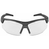 Radians SB0110CS, durable tactical sports sunglasses with clear polycarbonate lenses and black adjustable rubberized frame for outdoor activities.