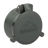 Butler Creek 30090 Flip Scope Cover, waterproof and dustproof optics protection for hunting scopes, black protective cover with mountain logo.