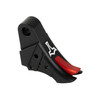 Glockmeister TYRG5BLREDS, a black trigger with red safety lock for Glock pistols.