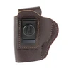 1791 Gunleather Fair Chase Deer Hide IWB Holster for Left Hand - Size 4, dark brown leather holster with a black belt clip embossed with '1791', designed for concealed carry with ultimate comfort.