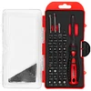 Birchwood Casey B/C PRO SCREWDRIVER SET 84 PIECE, organized screwdriver set with various screwdriver bits and a handle in a red and black plastic case.