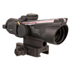 Trijicon TRIJICON ACOG 3X24 RED HS/DOT .223, a rifle scope with a black finish, magnification adjustment, and red laser sight mounted on top.