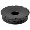 Dead Air Armament DEAD AIR SANDMAN FRONT CAP 5.56MM, black threaded firearm end cap with multiple slots for attachment and noise suppression.