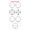 Burris Optics BURRIS FULLFIELD 2-8X35MM ILLUM SC, diagram displaying various reticle styles including Ballistic E3, Ballistic E3-Illum, Plex, Heavy Plex, Wind MOA, Wind MOA - Illum, and 4Aii.