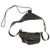 Safariland 7053 SIG P320C 9/40 SAFSEV BLK RH, a black ambidextrous holster with a tactical design and adjustable strap for secure firearm carrying.
