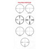 Burris Optics Fullfield 2-8x35mm Plex Black Riflescope - Precision performance image showing different reticle styles including Plex, Heavy Plex, Wind MOA, Wind MOA-Illum, and 4Ai for hunting and shooting accuracy.